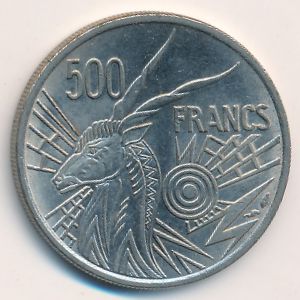 Equatorial African States, 500 francs, 1976–1984