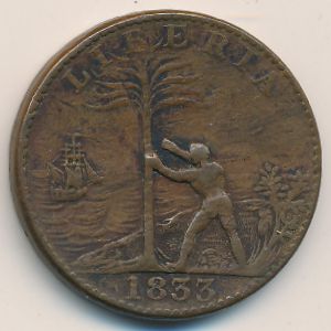 Liberia, 1 cent, 1833
