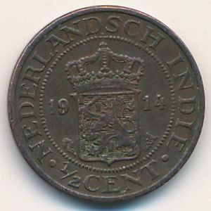 Netherlands East Indies, 1/2 cent, 1914–1933