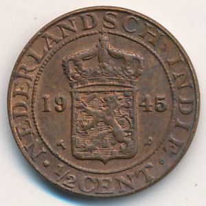 Netherlands East Indies, 1/2 cent, 1945