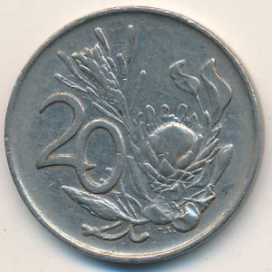 South Africa, 20 cents, 1972