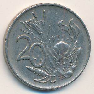 South Africa, 20 cents, 1974