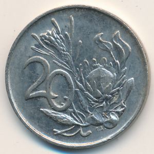 South Africa, 20 cents, 1980