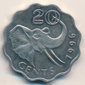 Swaziland, 20 cents, 1996–2000