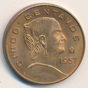Mexico, 5 centavos, 1957
