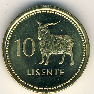 Lesotho, 10 lisente, 1998–2018