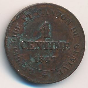Geneva, 1 centime, 1847