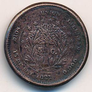 Honduras, 5 centavos, 1871
