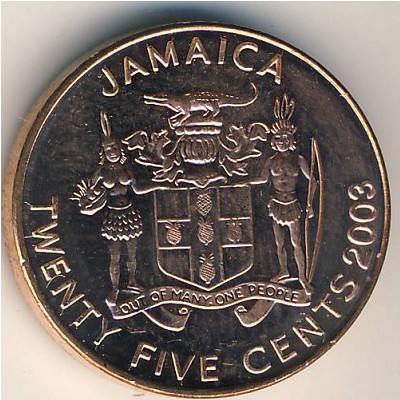 Jamaica, 25 cents, 1995–2003