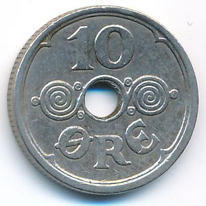 Denmark, 10 ore, 1924–1926