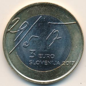 Slovenia, 3 euro, 2017