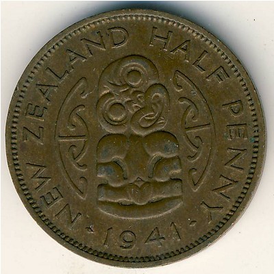 Новая Зеландия, 1/2 пенни (1940–1947 г.)