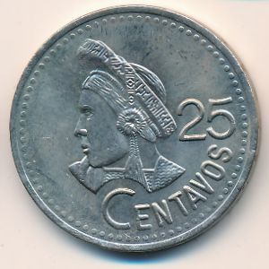 Guatemala, 25 centavos, 1991