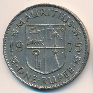Mauritius, 1 rupee, 1975