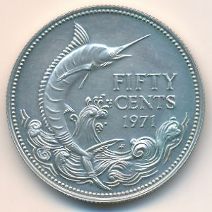 Bahamas, 50 cents, 1971–1973