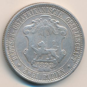 German East Africa, 2 rupie, 1890–1902