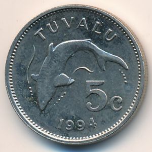 Tuvalu, 5 cents, 1994