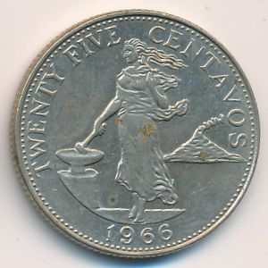 Philippines, 25 centavos, 1966
