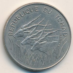 Chad, 100 francs, 1971–1972