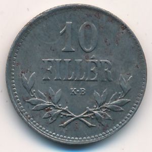Hungary, 10 filler, 1915–1920