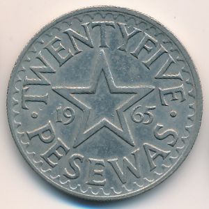 Ghana, 25 pesewas, 1965
