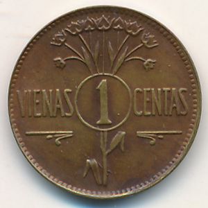 Lithuania, 1 centas, 1925