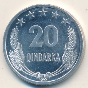 Albania, 20 qindarka, 1964
