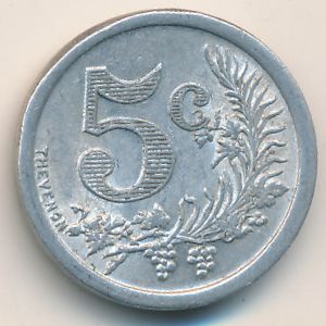 Algeria, 5 centimes, 1921