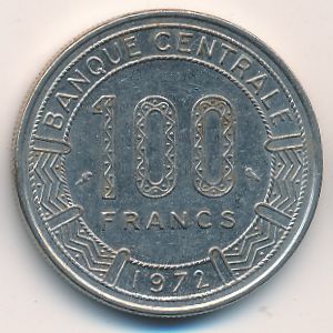 Cameroon, 100 francs, 1972