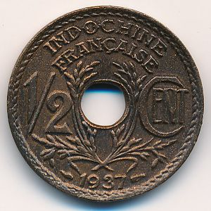 French Indo China, 1/2 cent, 1937