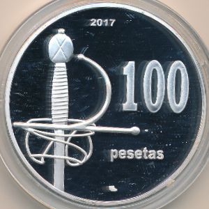 Penon de Velez de la Gomera., 100 pesetas, 2017