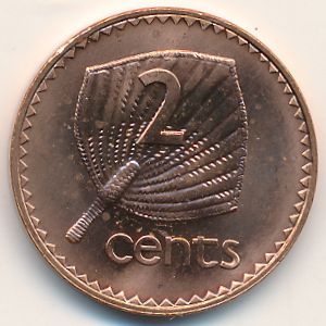 Fiji, 2 cents, 1992