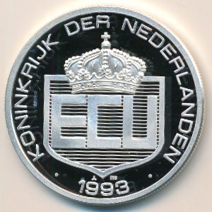 Netherlands., 1 ecu, 1993