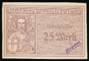 Кобленц., 25 марок (1918 г.)