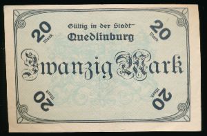 Кведлинбург., 20 марок (1918 г.)