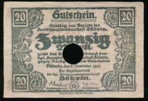 Дёбельн., 20 марок (1918 г.)