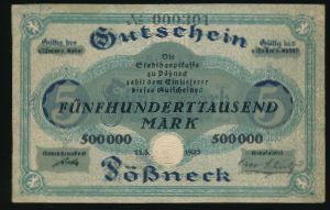 Пёснек., 500000 марок (1923 г.)