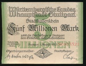 Stuttgart., 5000000 марок, 1923