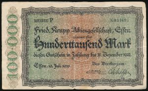 Essen, 100000 марок, 1923