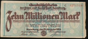 Hamburg, 10000000 марок, 1923