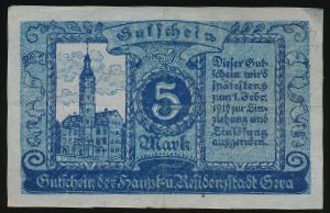 Гера., 5 марок (1919 г.)