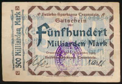 Traunstein, 500000000000 марок, 1923