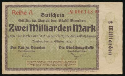 Дрезден., 2000000000 марок (1923 г.)