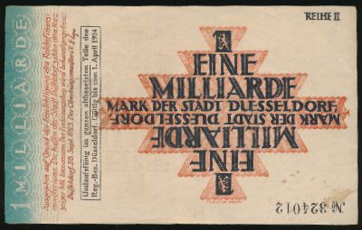 Dusseldorf, 1000000000 марок, 1924