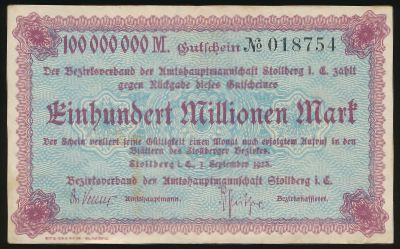 Штольберг., 100000000 марок (1923 г.)