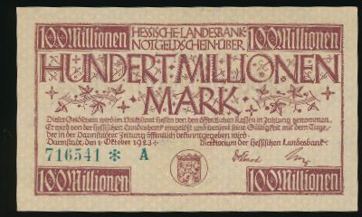 Darmstadt, 100000000 марок, 1923