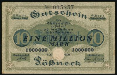 Possneck, 1000000 марок, 1923