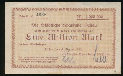 Пассау., 1000000 марок (1923 г.)