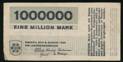 Веймар., 1000000 марок (1923 г.)
