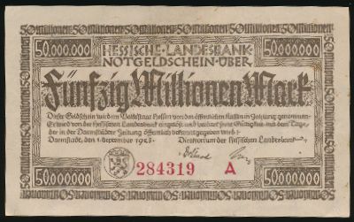 Дармштадт., 50000000 марок (1923 г.)